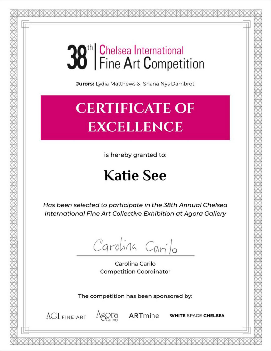 Certificate of Excellence
