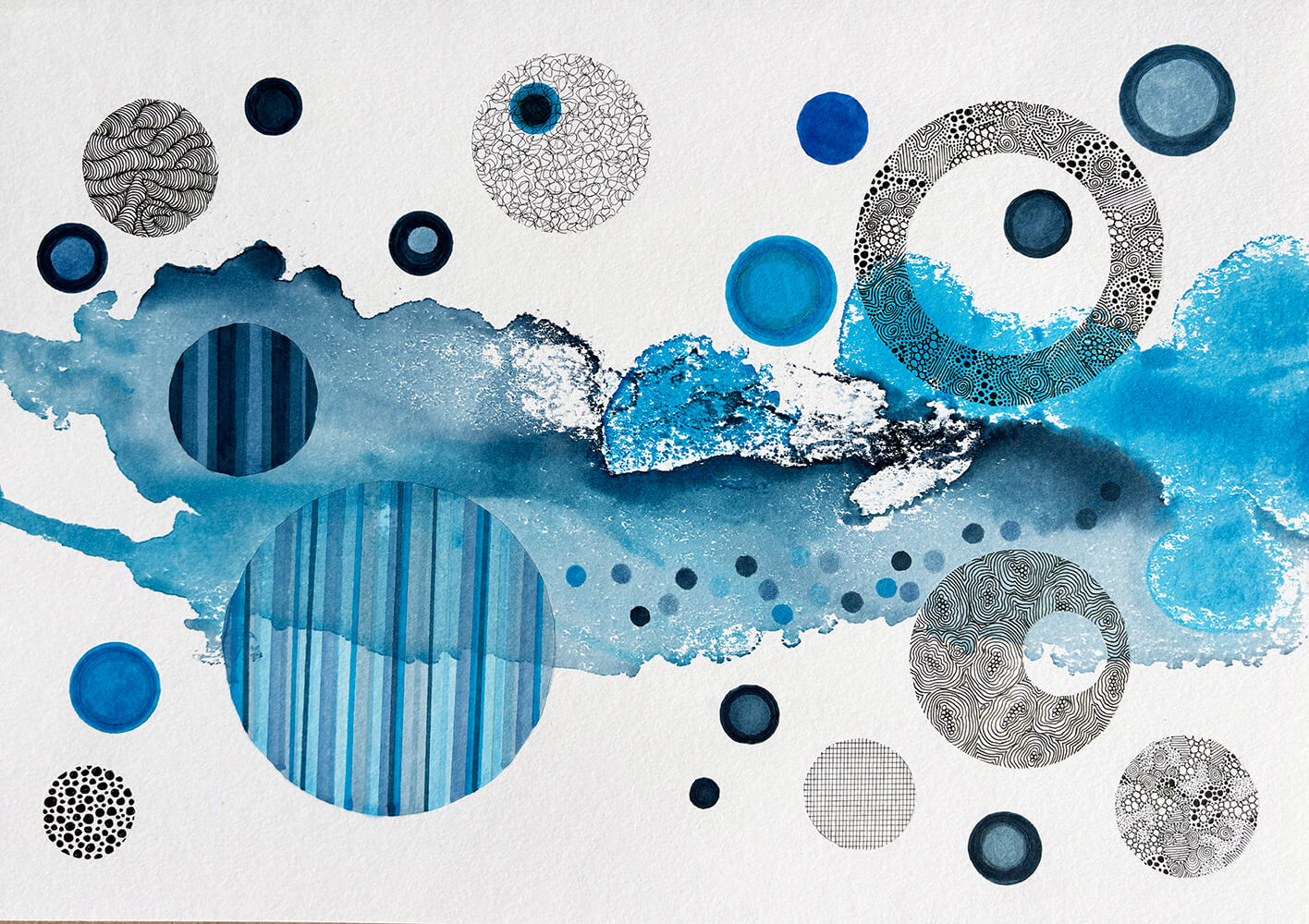 Blue Society Under the Microscope (Print)